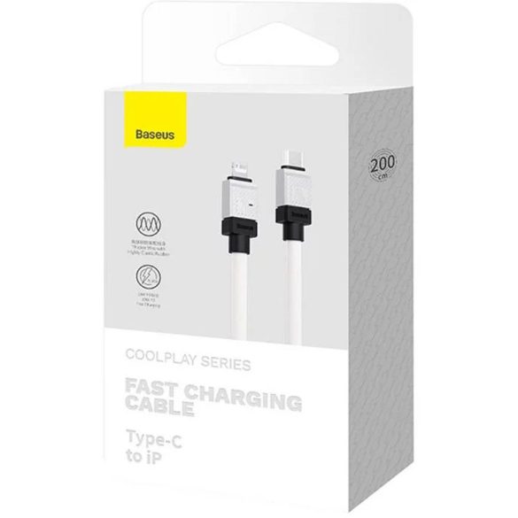 BASEUS kábel Type-C kábel Apple Lightning 8-pin CoolPlay gyors töltés 20W 2m fehér CAKW000102