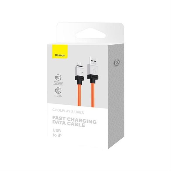 BASEUS kábel USB és Apple Lightning 8-pin CoolPlay 2,4A 1m narancssárga CAKW000407