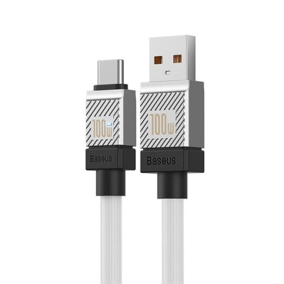 BASEUS kábel USB Type-Cra CoolPlay gyors töltés 100W 1m fehér CAKW000602