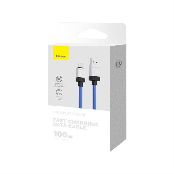 BASEUS kábel USB Type-Cra CoolPlay Gyors töltés 100W 1m kék CAKW000603