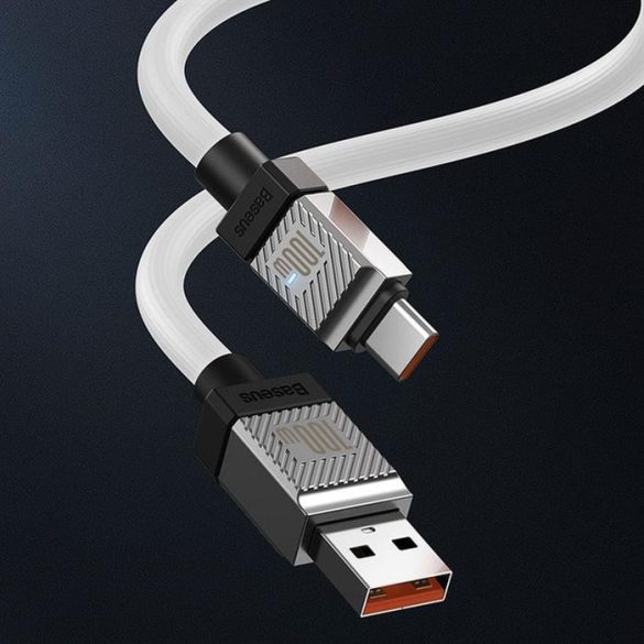 BASEUS kábel USB Type-Cra CoolPlay gyors töltés 100W 2m fehér CAKW000702