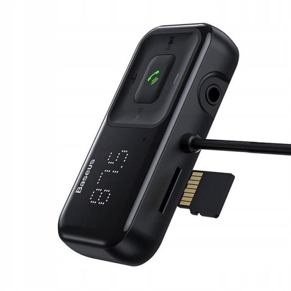 BASEUS adóvevő FM Bluetooth MP3 autós töltővel S-16 2 x USB 3,1A gyorstöltő fekete CCMT000201