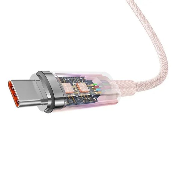 BASEUS kábel USB-Type-C Power Delivery Explorer 100W 1m rózsaszín CATS010404