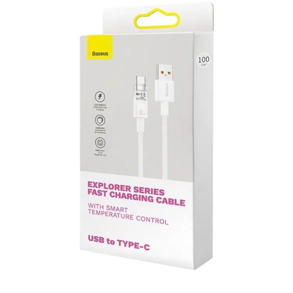 BASEUS kábel USB-Type-C Power Delivery Explorer 100W 2m fehér CATS010502