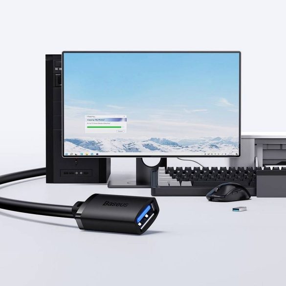 BASEUS AirJoy Series USB3.0 hosszabbító kábel 0,5m Cluster Fekete B00631103111-01