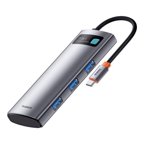 BASEUS HUB Multifunkciós 7in1 Type C 3x USB3.0 / PD / HDMI 4K 60Hz / SD/TF szürke B00030708811-00/BS-OH146