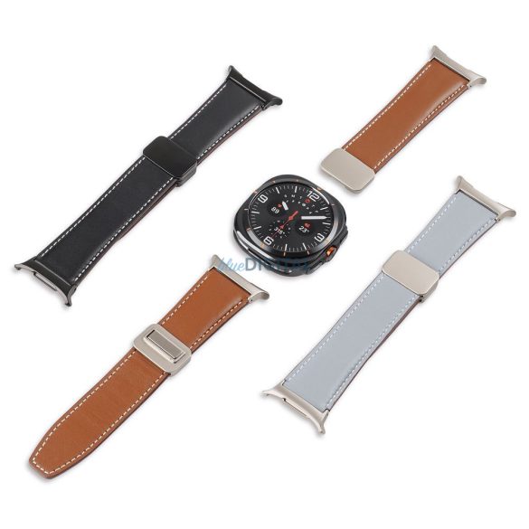 Dux Ducis YA Genuine Leather csereszíj Samsung Galaxy Watch Ultra 47mm - fekete