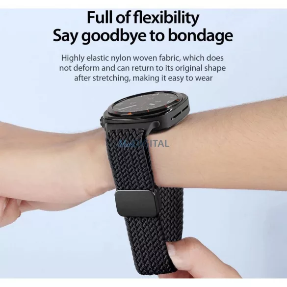 DUX DUCIS szíj MIXTURE PRO rugalmas fonott szíj Samsung Watch 47 mm-es szürke