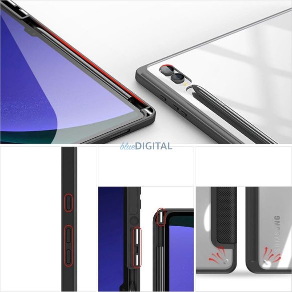 Dux Ducis Toby könyvtok ceruzatartóval Samsung Galaxy Tab S8 Ultra/S9 Ultra/S10 Ultra - fekete