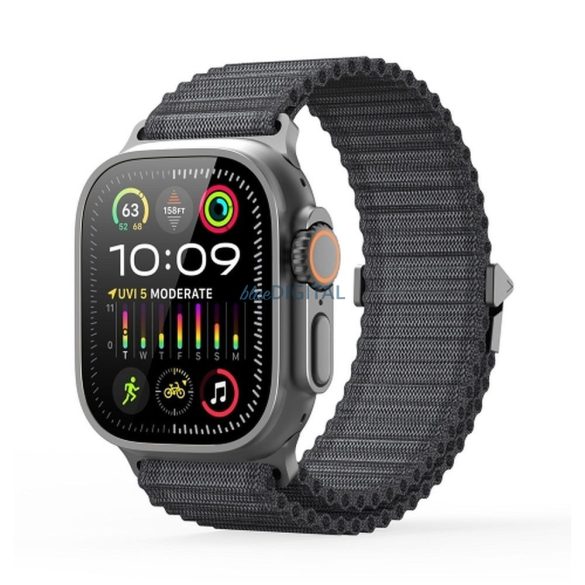 Dux Ducis YC Nylon csereszíj Apple Watch 42 / 44 / 45 / 49 mm - sötétszürke