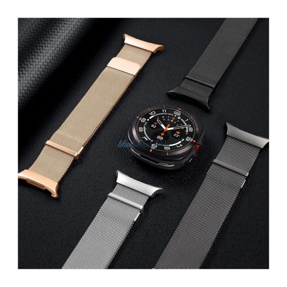 Dux Ducis MILANESE Stainless Steel Magnetic csereszíj Samsung Galaxy Watch Ultra 47mm - fekete