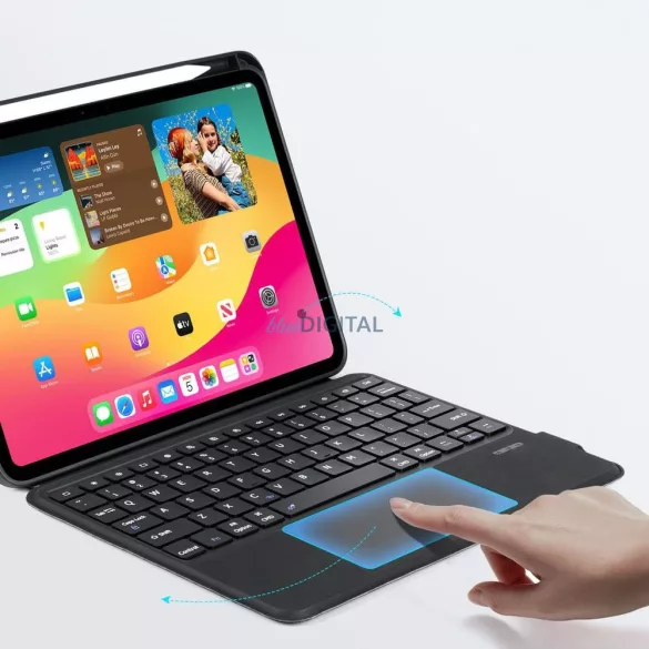 DUX DUCIS DK összecsukható tok vezeték nélküli billentyűzettel az iPad Pro 11 (2024) készülékhez, fekete