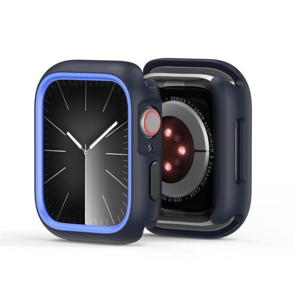 DUX DUCIS Bamo - Kemény PC + Puha szilikon Apple Watch Series 7/8/9 41mm tok éjkék/kék
