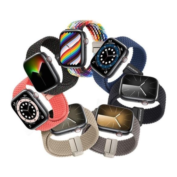 DUX DUCIS Mixture Pro - nyújtható fonott szíj Apple Watch 42/ 44/ 45/ 49mm-es karóra, guava színben