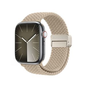 DUX DUCIS Mixture Pro - nyújtható fonott szíj Apple Watch 42/ 44/ 45/ 49mm bézs színben