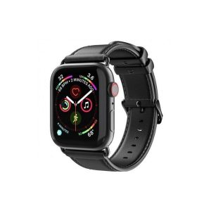 DUX DUCIS YA - valódi bőr szíj Apple Watch 38/ 40/ 41mm fekete