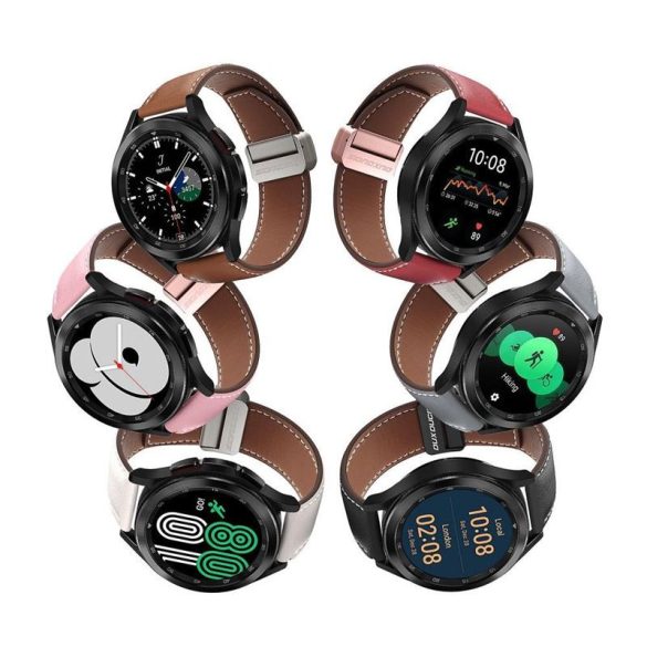 DUX DUCIS YA - valódi bőr szíj Apple Watch 38/ 40/ 41mm rózsaszínű