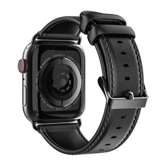 DUX DUCIS YA - valódi bőr szíj Apple Watch 42/ 44/ 45/ 49mm fekete