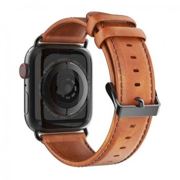 DUX DUCIS YA - valódi bőr szíj Apple Watch 42/ 44/ 45/ 49mm barna színben
