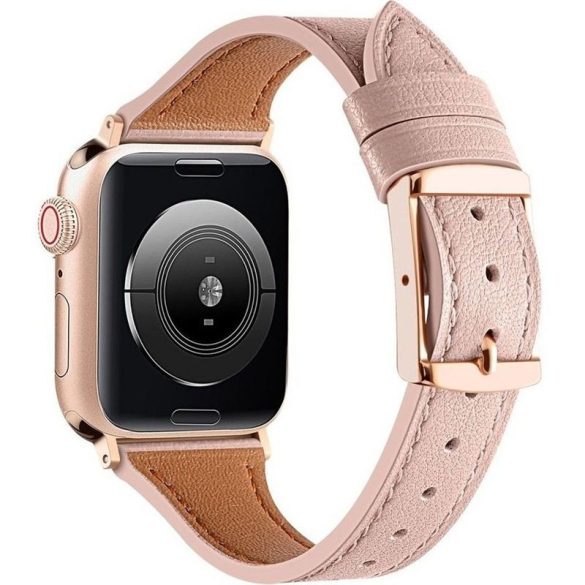 DUX DUCIS YA - valódi bőr szíj Apple Watch 42/ 44/ 45/ 49mm rózsaszín