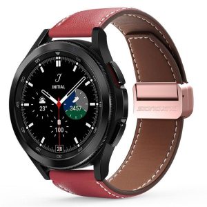 DUX DUCIS YA - valódi bőr szíj Samsung Galaxy Watch / Huawei Watch / Honor Watch (20mm-es szíj) piros