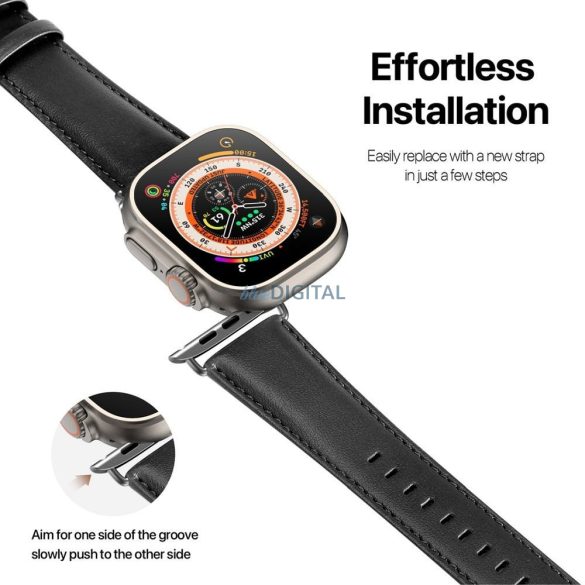 DUX DUCIS YS - bőrszíj Apple Watch 38/40/41mm fekete