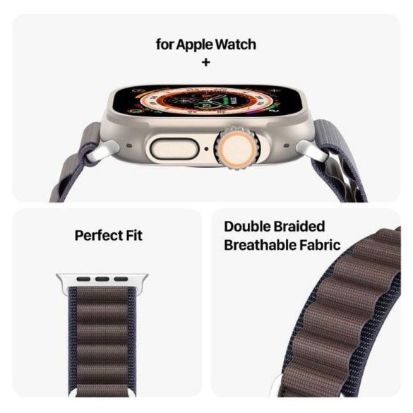 DUX DUCIS GS - szőtt nejlon szíj Apple Watch 42/ 44/ 45/ 49mm indigó színű