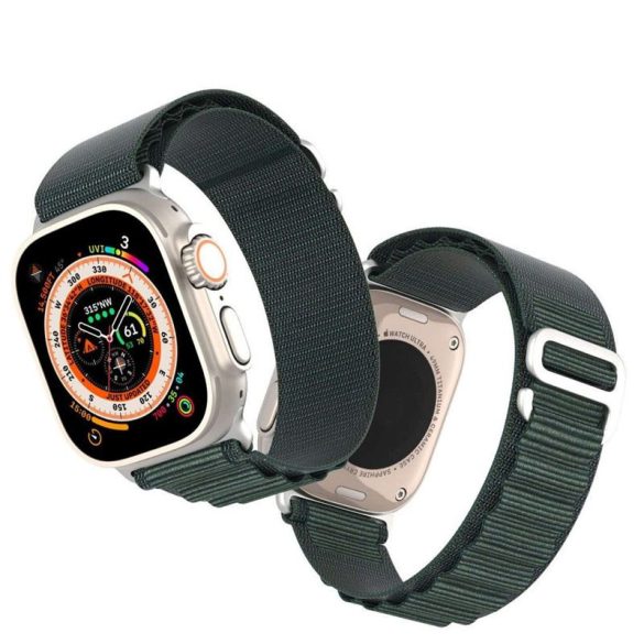 DUX DUCIS GS - szőtt nejlon szíj Apple Watch 42/ 44/ 45/ 49mm olívazöld