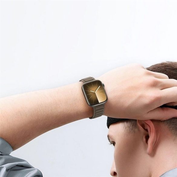 DUX DUCIS BL - finom szövött mágneses szíj Apple Watch 42/ 44/ 45mm taupe