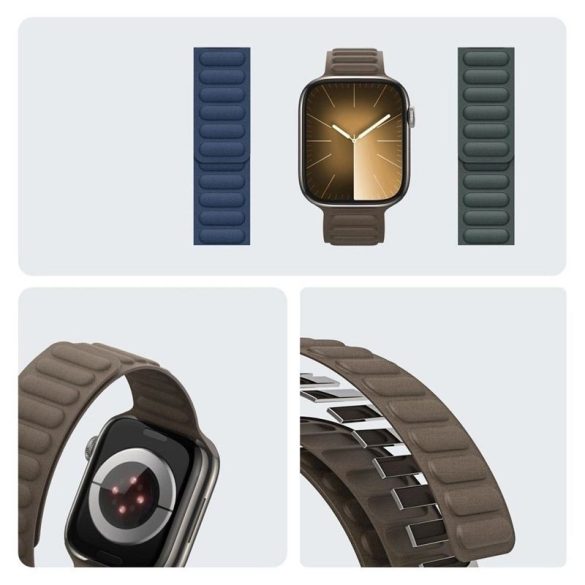 DUX DUCIS BL - finom szövött mágneses szíj Apple Watch 42/ 44/ 45mm taupe