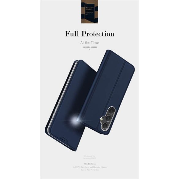 DUX DUCIS Skin Pro - Sima bőr tok Samsung Galaxy S23 FE kék