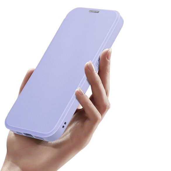 DUX DUCIS Skin X Pro - Folio tok MagSafe kompatibilis Apple iPhone 15 Pro lila színű készülékkel
