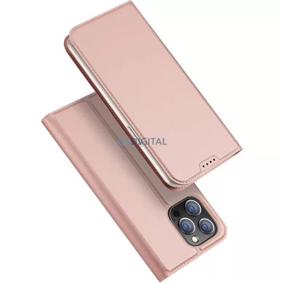 DUX DUCIS könyvtok SKIN PRO IPHONE 15 Pro-hoz rózsaszín