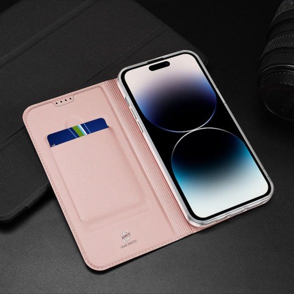 DUX DUCIS Skin Pro - Sima bőr tok Apple iPhone 15 Pro rózsaszínű