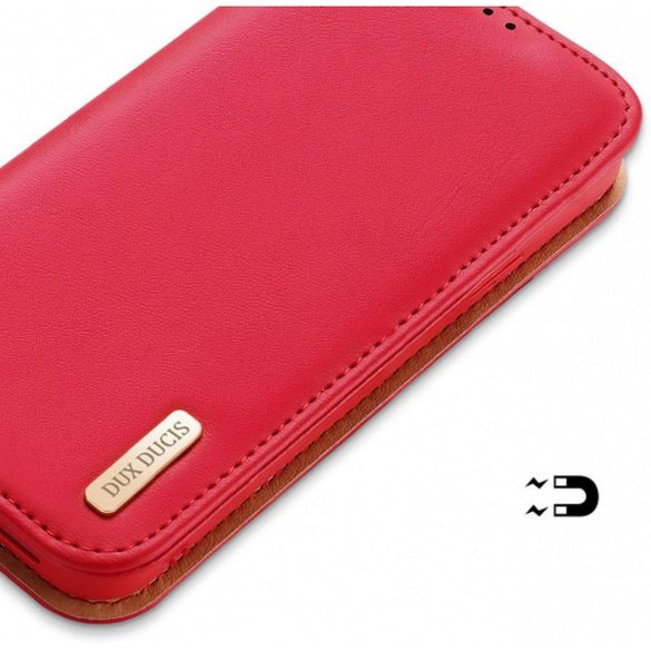 DUX DUCIS Hivo - Bőr tok pénztárcával Apple iPhone 15 czerwone