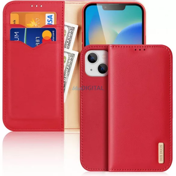 DUX DUCIS könyvtok HIVO IPHONE 15 Plus-hoz piros