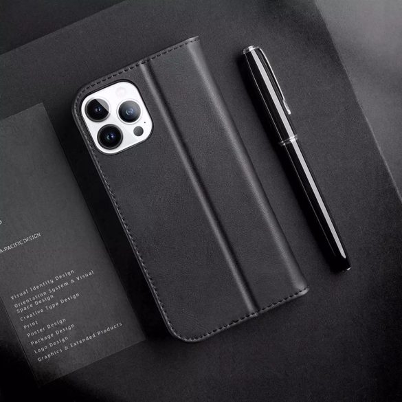 DUX DUCIS Hivo - Bőr tok pénztárcával Apple iPhone 15 Pro fekete