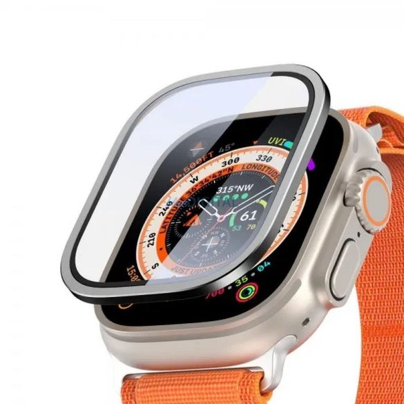 DUX DUCIS Flas - Edzett üveg keret Apple Watch Ultra/Ultra 2 49mm fekete tok