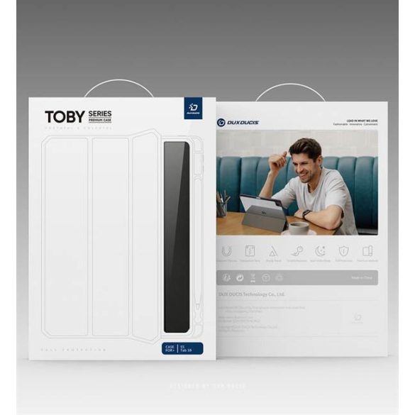 DUX DUCIS Toby - Intelligens tok ceruza tároló Samsung Tab S9 fekete