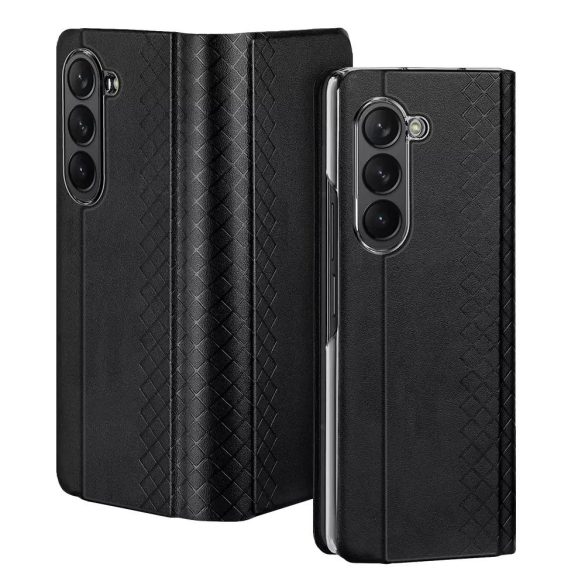DUX DUCIS Bril - PU bőr tok Samsung Galaxy Z Fold5 5G fekete