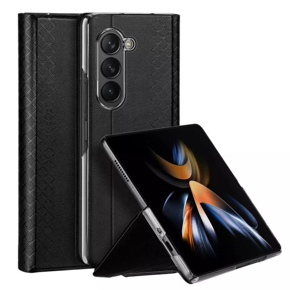 DUX DUCIS Bril - PU bőr tok Samsung Galaxy Z Fold5 5G fekete