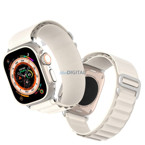 DUX DUCIS GS - szőtt nejlon szíj Apple Watch 38/40/41mm platinium