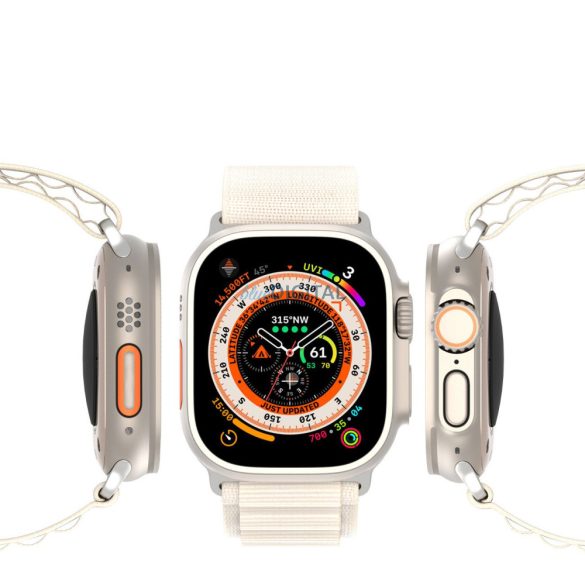 DUX DUCIS GS - szőtt nejlon szíj Apple Watch 38/40/41mm platinium