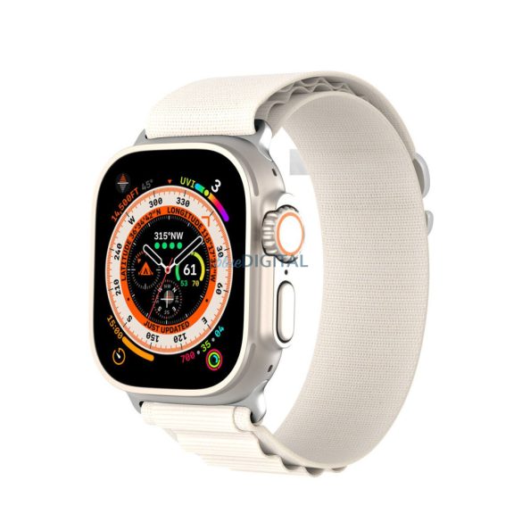 DUX DUCIS GS - szőtt nejlon szíj Apple Watch 42/44/45/49mm platinium