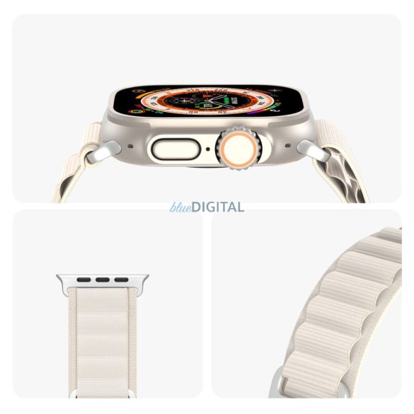 DUX DUCIS GS - szőtt nejlon szíj Apple Watch 42/44/45/49mm platinium