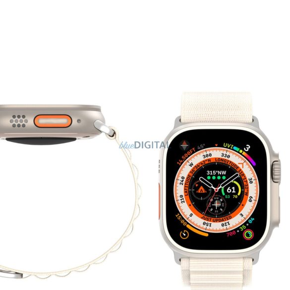 DUX DUCIS GS - szőtt nejlon szíj Apple Watch 42/44/45/49mm platinium