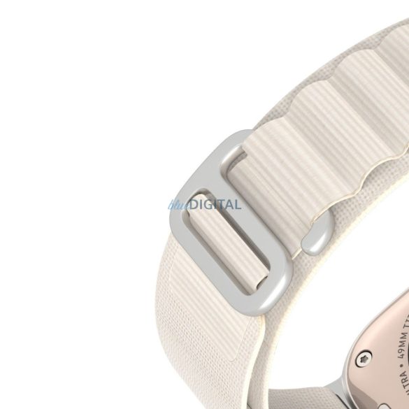 DUX DUCIS GS - szőtt nejlon szíj Apple Watch 42/44/45/49mm platinium