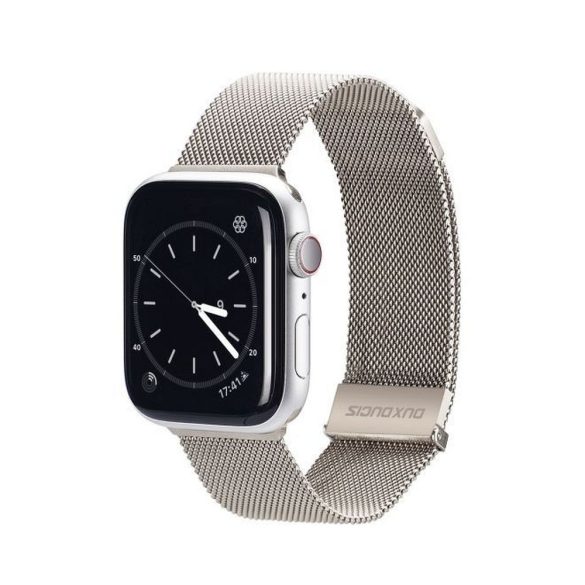 DUX DUCIS Milanese - rozsdamentes acél mágneses szíj Apple Watch 38/40/41mm platina