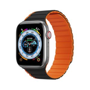 DUX DUCIS LD - szilikon szíj Apple Watch 38/40/41mm fekete/narancssárga