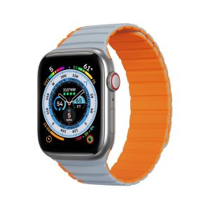 DUX DUCIS LD - szilikon szíj Apple Watch 38/40/41mm szürke/narancssárga